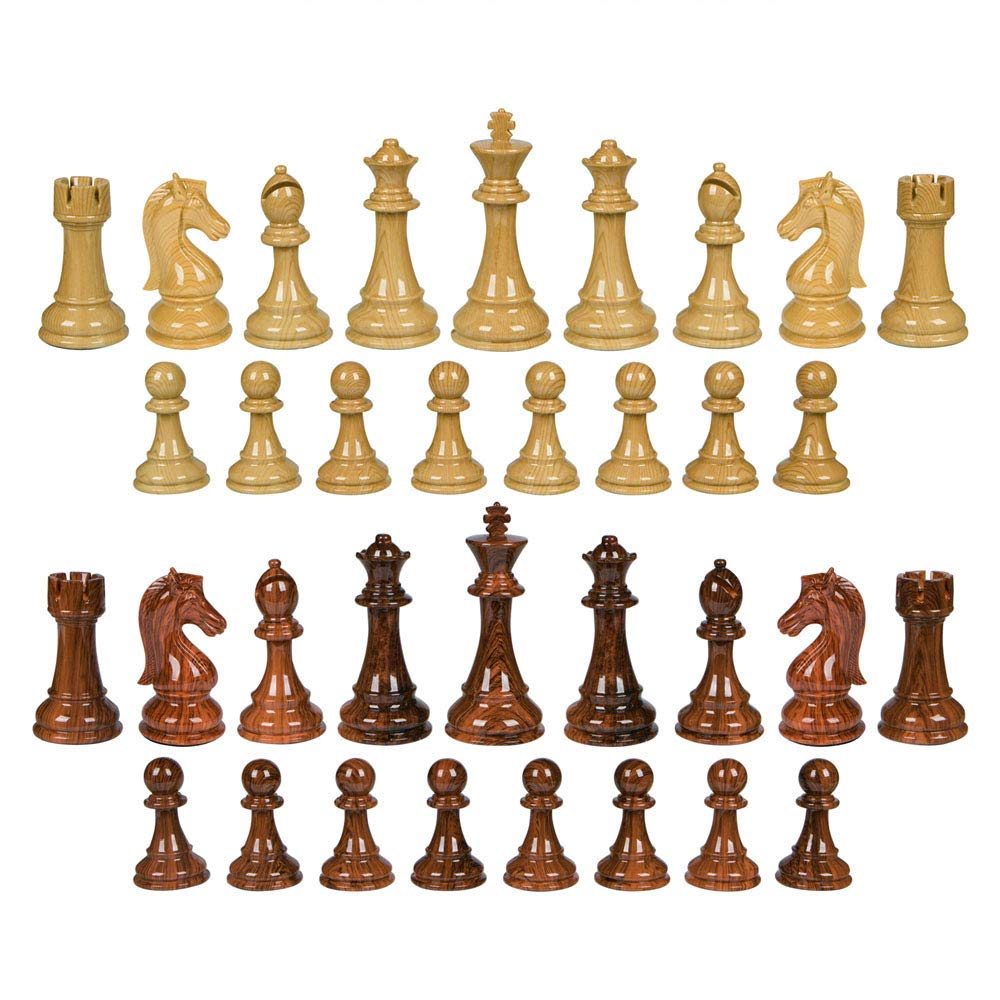 Piper High Polymer Weighted Chess Pieces With 3 Inch King And Extra Queens, Pieces Only, No Board
