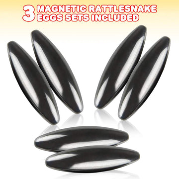 ArtCreativity Magnetic Rattlesnake Eggs  Set of 3 Pairs  Magnetic Fidget Toys for Kids  Rattle Snake Egg Toys with Powerful Magnets  Fun Animal  Zoo  and Safari Birthday Party Favors