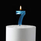 2.76 inch Blue 7 Birthday Candles,3D Number 7th Cake Topper for Birthday Decorations Number 17 27 71 72 73 74 75 76 77 78 79