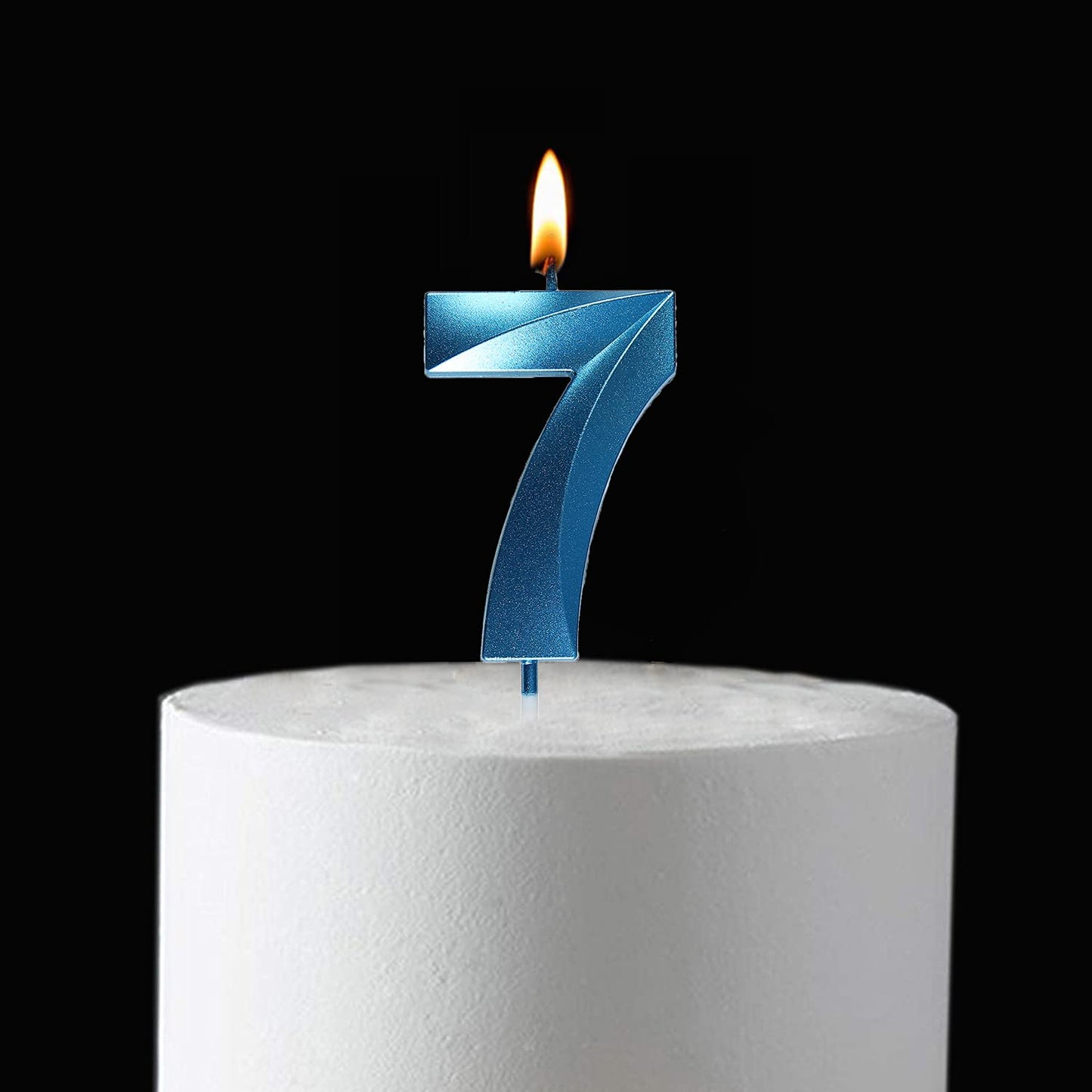 2.76 inch Blue 7 Birthday Candles,3D Number 7th Cake Topper for Birthday Decorations Number 17 27 71 72 73 74 75 76 77 78 79