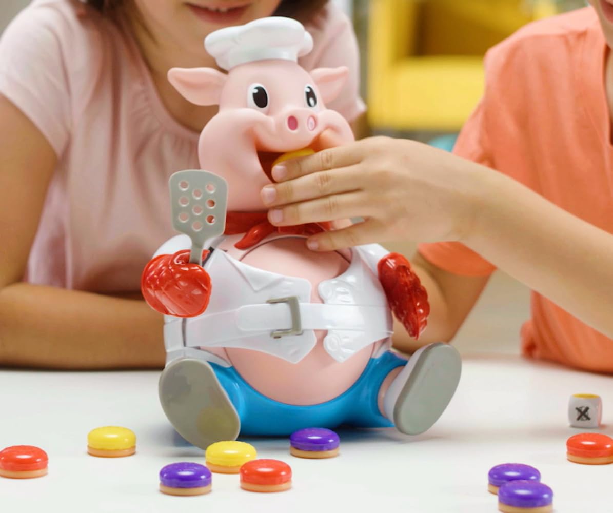 Goliath Pop The Pig Game - Fun Burger Feeding Toy, Multi Color, Model 920896, Plastic