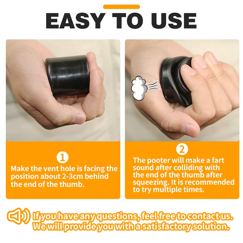 SHENGSEN 4 PCS Novelty Squeeze Pooter Break Machine Funny Le Tooter Prank Breaking Noise Maker Handle Kids mature-themed Gags Practical Joke Party Gift Breaking Toy (Black)