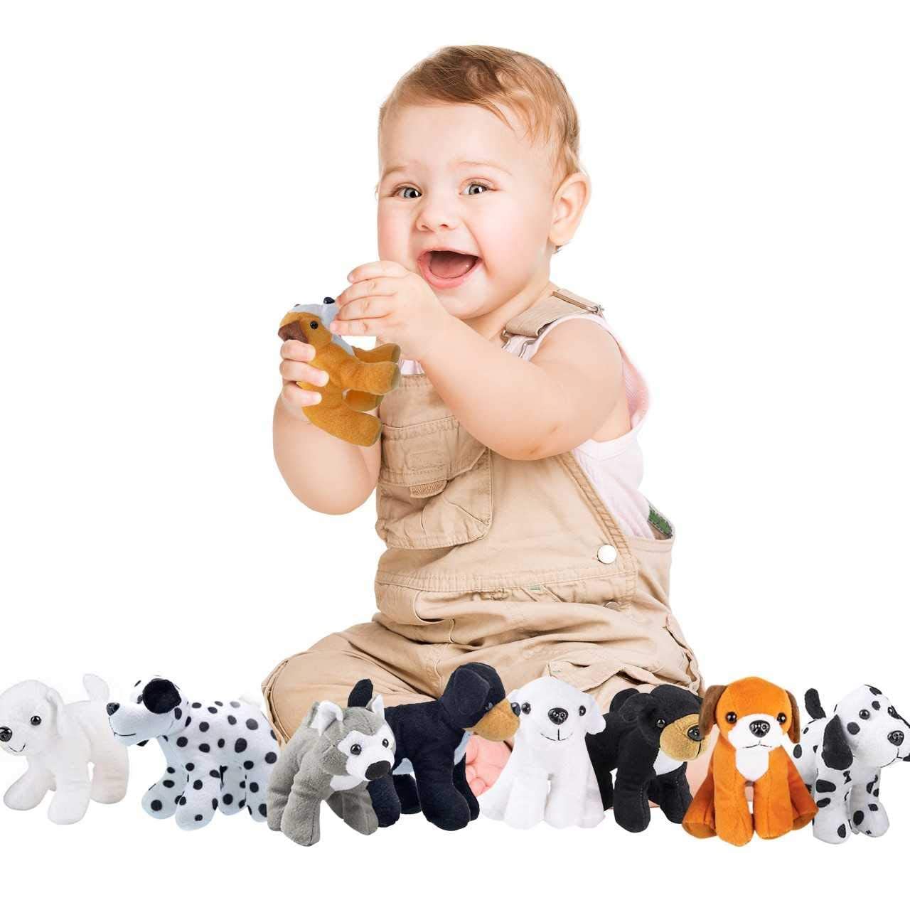 Bulk Plush Puppy Dog Stuffed Dog Animal Toys | Variety Pack Made Of Soft Plush ● Great As A Party Favor, Gift, Or Companion ● Pretend Play For Kids ● 1 Or 2 Dozen Puppy Assortment (12 Pack)
