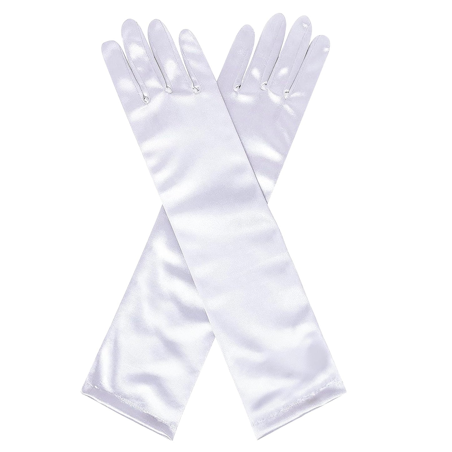 BIBUTY Princess Gloves for Little Girls Toddler Dress Up Gloves, Princess Dress Up Accessories Long White, Costume Set Toy Gift 