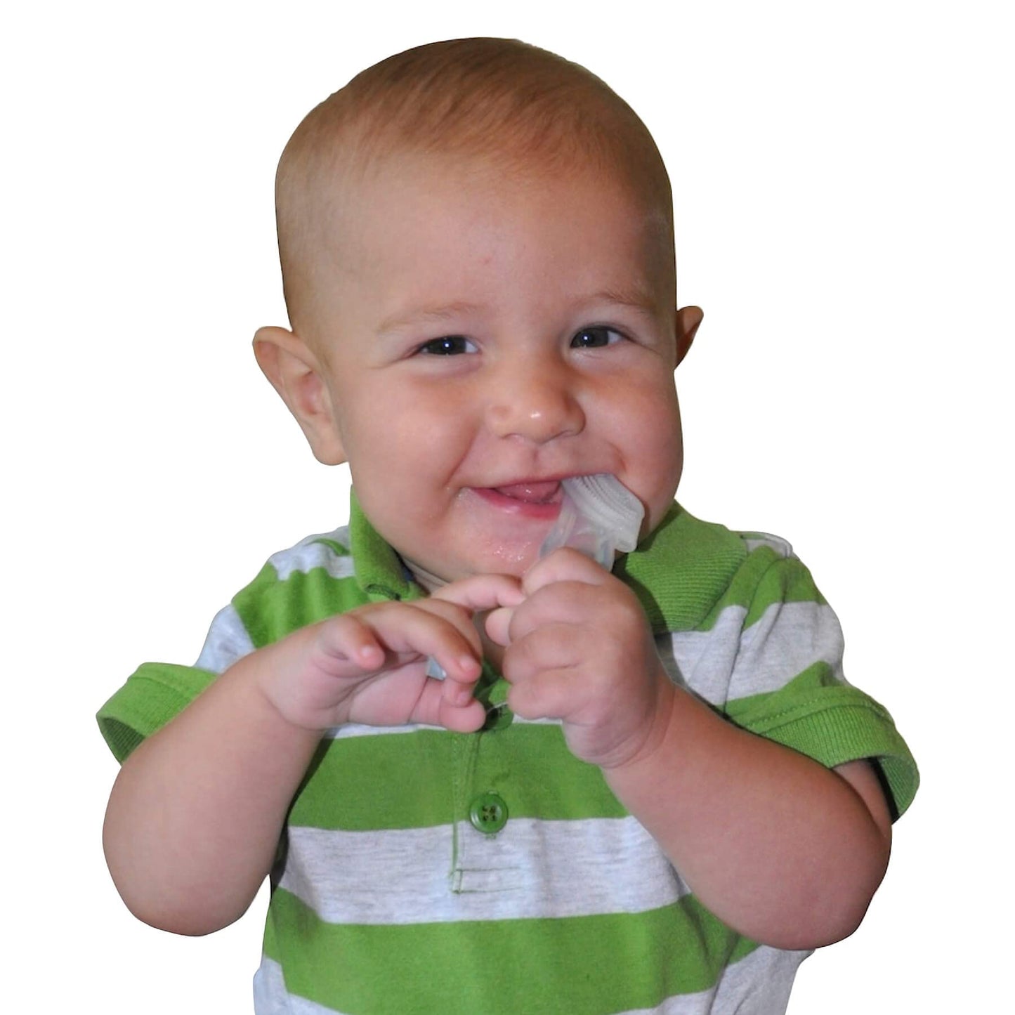 Brilliant Baby Toothbrush - Smooth Silicone Bristles, Pink, 1 Count, Model 00501P, for Ages 4+ Months