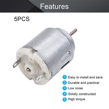 Fielect 5Pcs DC Motor 1.5-6V 5000-20000RPM Micro Motor Mini Motor Electric Motor Round Shaft for RC Boat DIY Car Toys Model DIY