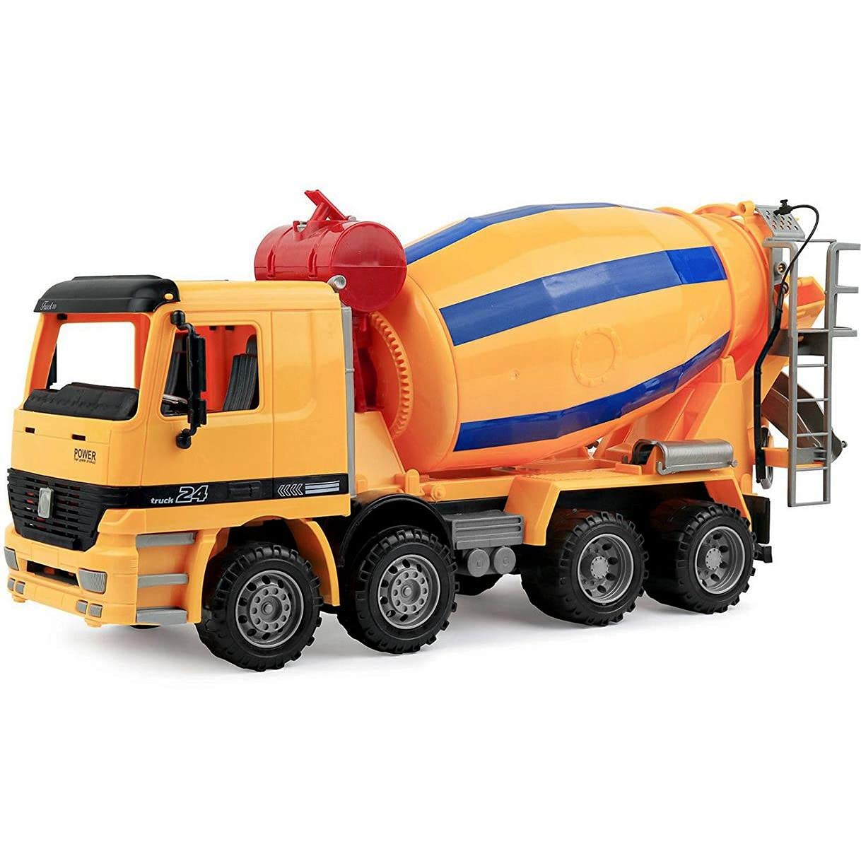Liberty Imports 14'' Oversized Cement Mixer Truck Friction Powered Big Construction Vehicle Toy for Kids Pretend Play