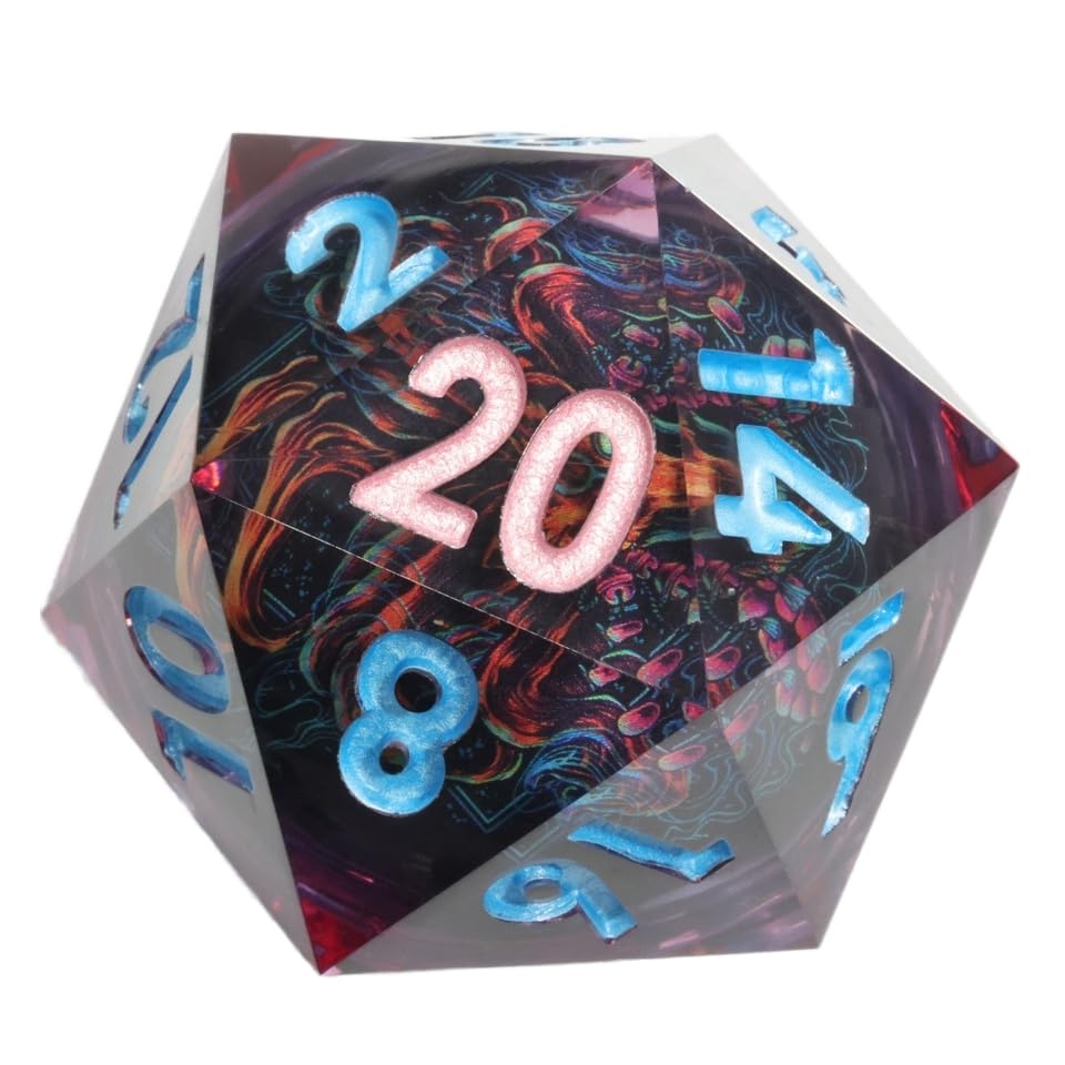 Mini Planet 50mm Large Chonk D20 Liquid Core Giant Polyhedral Sharp Ed ...