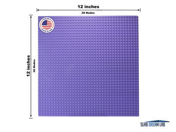 Slabdreamlab 12''X12'' Baseplate For All Major Building Bricks And Blocks (Pastel Purple, 4-Pack)