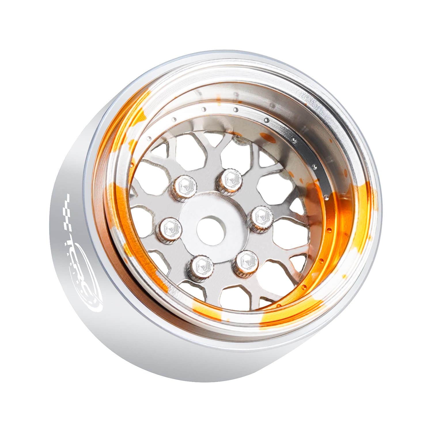 TCRC 4PCS Grade 5 Titanium Wheel Face Splash Anodizing Aluminum 1.0 Inch Wheels Hubs for 1/24 Axial SCX24 TRX4M FCX24 Redcat Asc