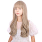 Wavelnm Kids Blonde Wig With Bangs Ash Blonde Child Wig Girls Long Wavy Curly Dirty Blonde Wig For Kids Synthetic Wigs With Wig