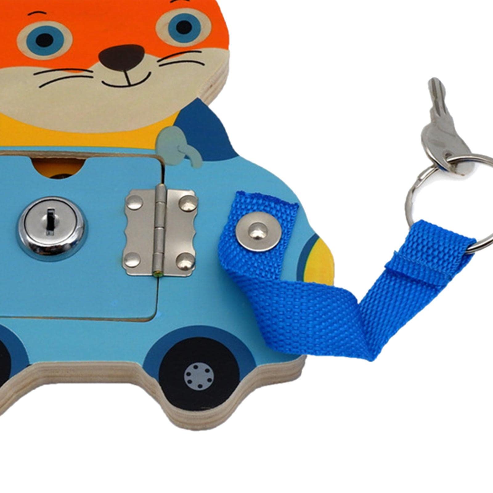 Merishopp Busy Board For Toddlers Unlock Toys Fine Motor Skills Travel Toys Gifts Fox| Baby Learning Toy | Infant Activity Toy |