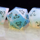 Haxtec Gemstone Dice Opal DND Dice Set with Dice Case Opalite D&D Dungeons and Dragons Dice TTRPG DND Master Gift