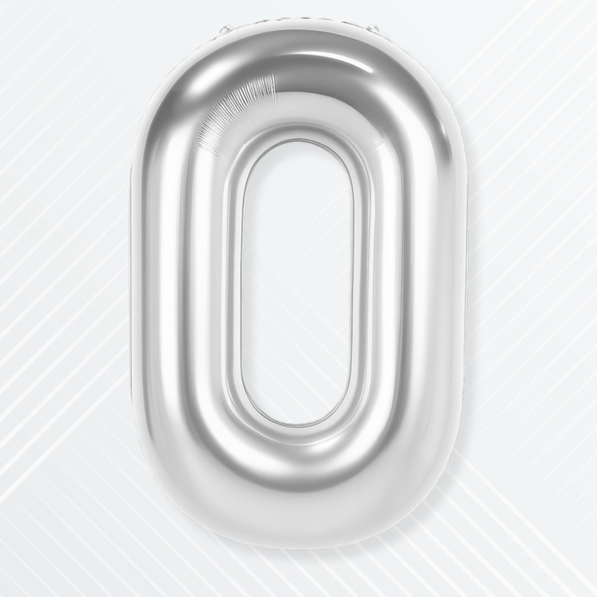 Flyloons 0 number Foil Balloon Silvers 16 inch Size For Baby Kids Boys Girls Happy Birthday Decoration Items 1st Year Number Bal