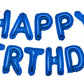 Pigetale 16 Inch Royal Blue Happy Birthday Balloon Banner, 13Pcs Letters With Aluminum Foil Inflatable Decorations, Unisex Party
