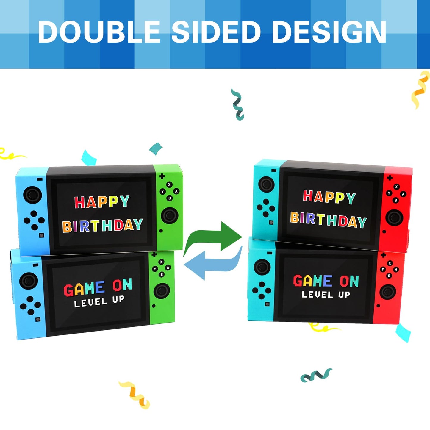 Video Game Party Favor Boxes - 12 Pcs Game On Theme Gifts Boxes For Boys Kids Video Game Birthday Party Supplies Goodie Candy Ba