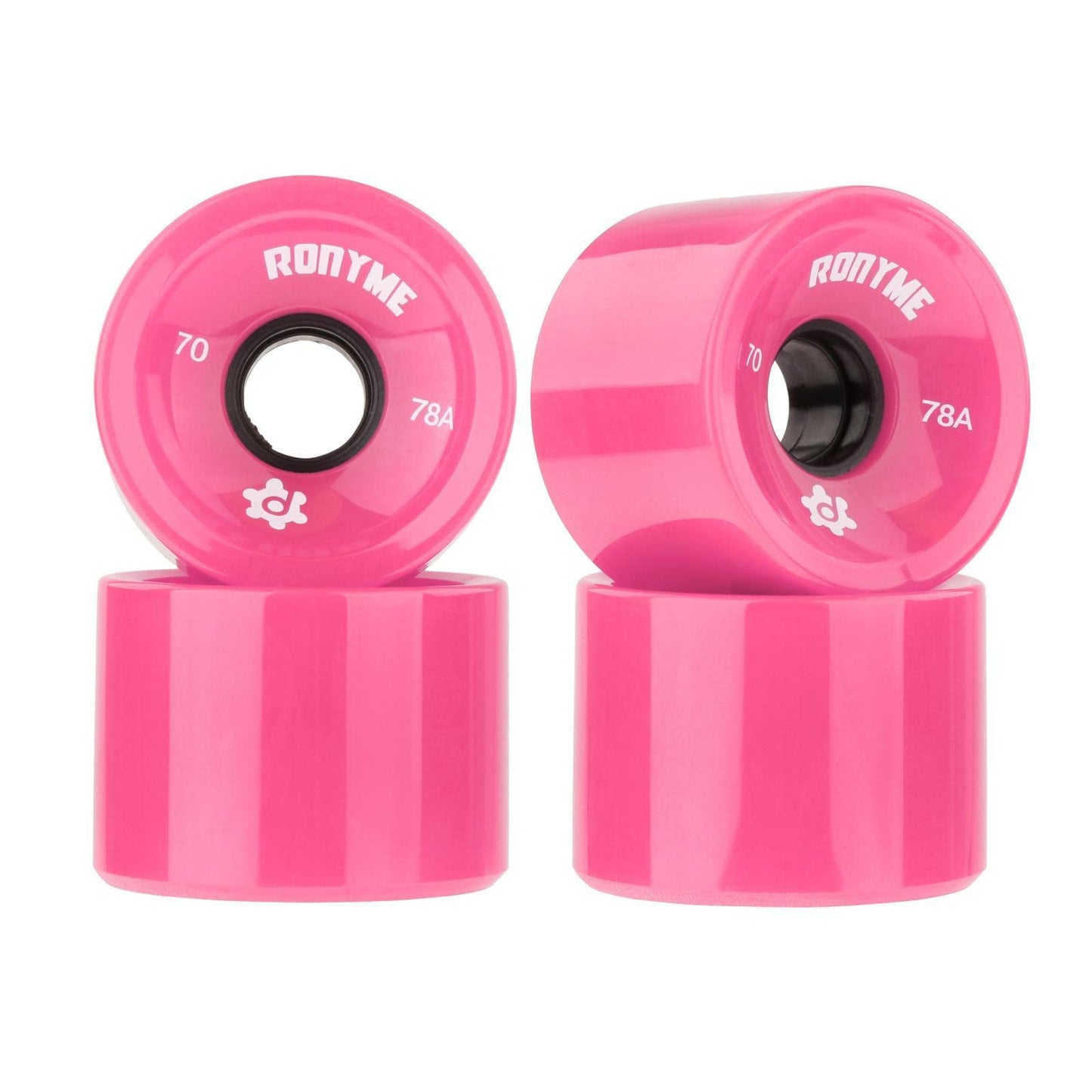 UJEAVETTE 4X Ronyme 78A Skateboard Wheels Replacement 70X51Mm Longboard Parts Pink