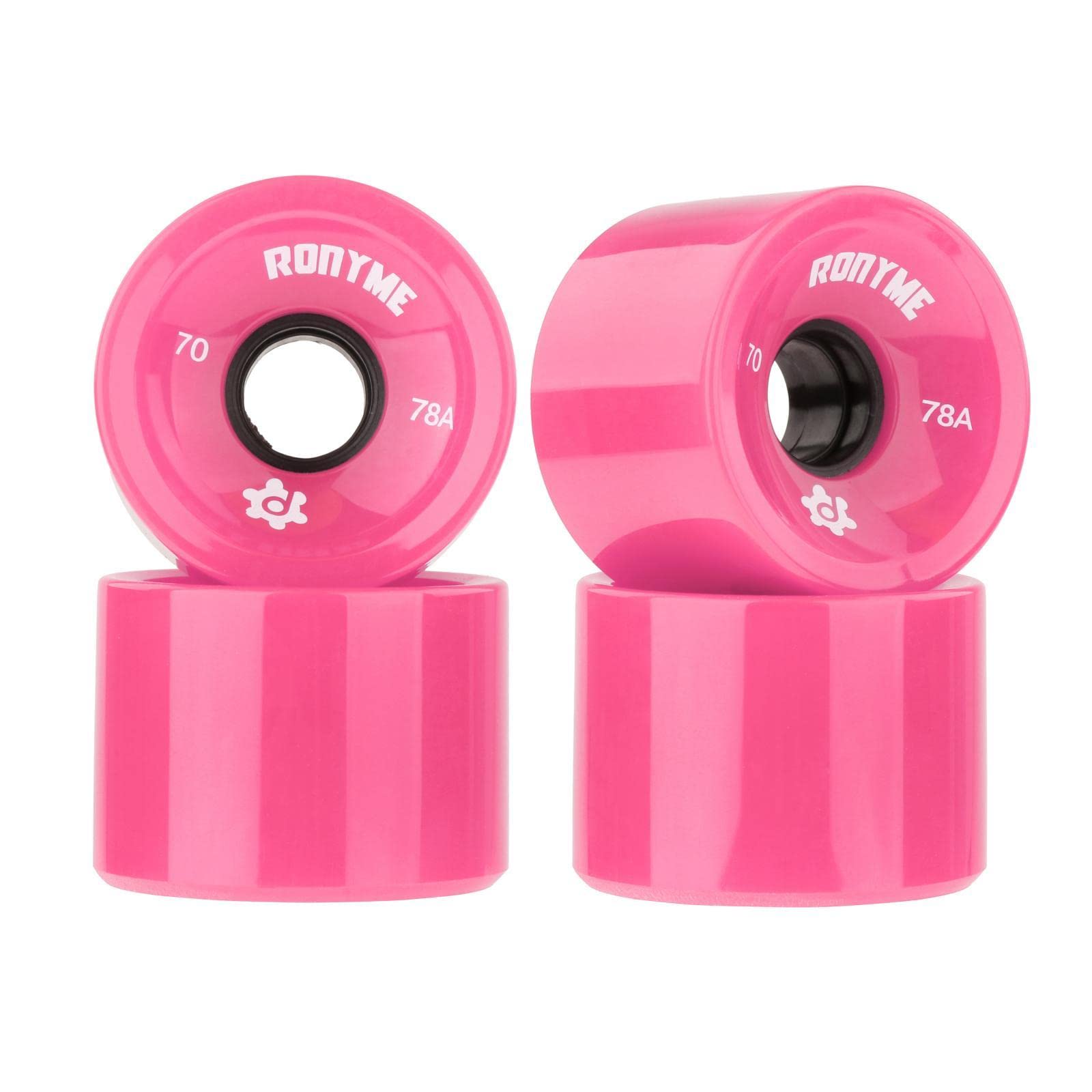 UJEAVETTE 4X Ronyme 78A Skateboard Wheels Replacement 70X51Mm Longboard Parts Pink