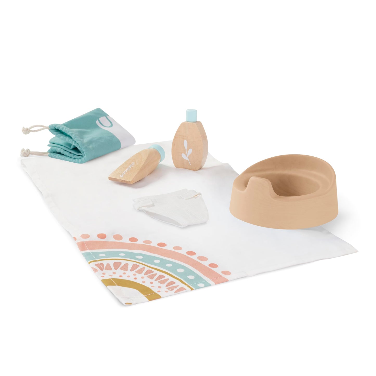 Miniland Doll Wooden Care Set - Quality, ECO, Imaginative