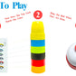 Vinciph Quick Cups Games Set For Kids,Classic Speed Cups Games Set Parent-Child Interactive Game,24 Cups,24 Stickers,1 Bells,54