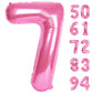 Pink 7 Balloon, Number Balloons 40 Inch, 7Th Birthday Decorations For Girls Kids, Party Decoration For Women, Number 7 Balloon