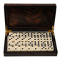 ZOOCEN Dominos Set -Heavy Weighted Black Dot Classic Dominoes Set -28 Tiles Pack in Wooden Case