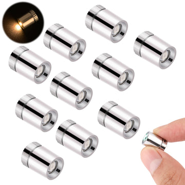 BTFO 10pcs LED Mini Lights, Small Led Lights for Dollhouse Silver Plastic Battery Included Doll House Electric Lights for Paper 
