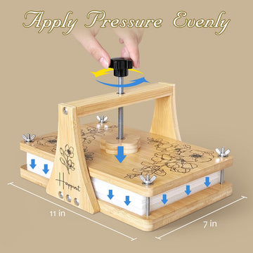 Happinit Large Flower Press Kit, 6 Layers 11 x7 Even Pressure Flower Pressed DIY Arts, Flower Pressing Kit for Adults, Dried Flo
