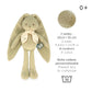 Kaloo Lapinoo My First Friend Corduroy Rabbit - Machine Washable - 10    Tall in Gift Box - Peach Ages 0+ - K218014