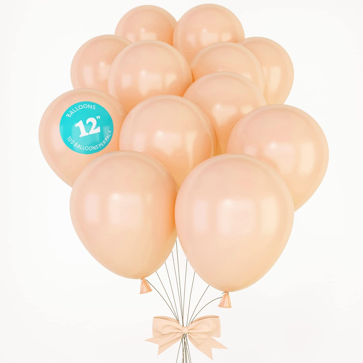 House Of Party Pastel Orange Balloons - 100 Pcs | 12 Inch Matte Light Orange Balloons For Graduation, Wedding, Baby Shower, Bach