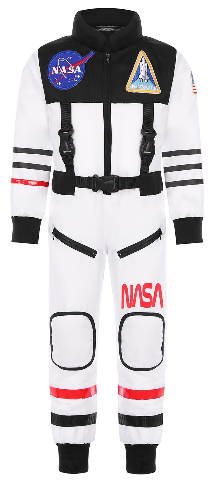 Gomukot Direct Kids Astronaut Costume Nasa Space Jumpsuit For Halloween Boys Girls Pretend Role Play Dress Up (10-12 Years)