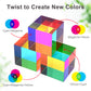 Ikeelo Color Cube (50Mm) With Stand - Mesmerizing Color Mixing Acrylic Glass Prism For Color Recognition, A Fun Conversation Starter
