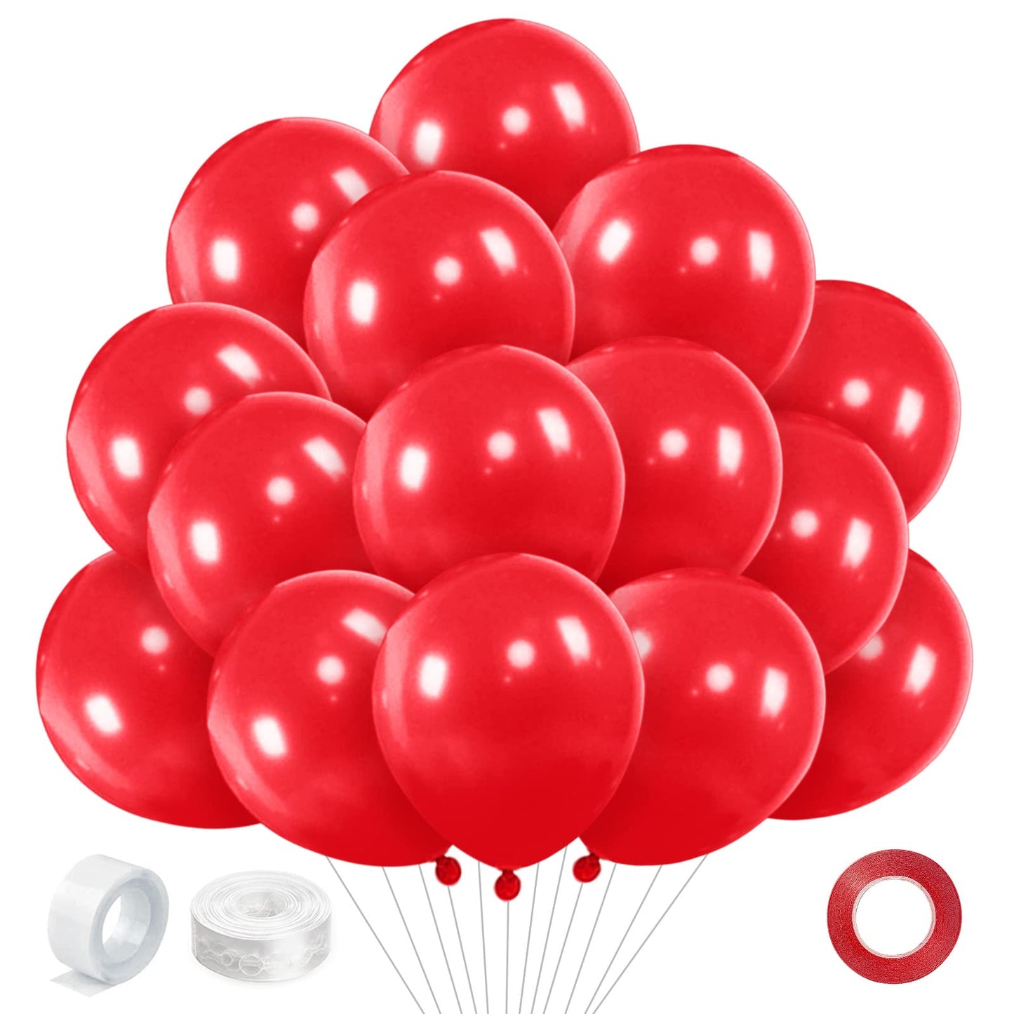 Red Balloons 200Pcs, 5 Inch Small Red Latex Party Balloons, Mini Thick Red Birthday Balloons For Birthday Wedding Decorations, B