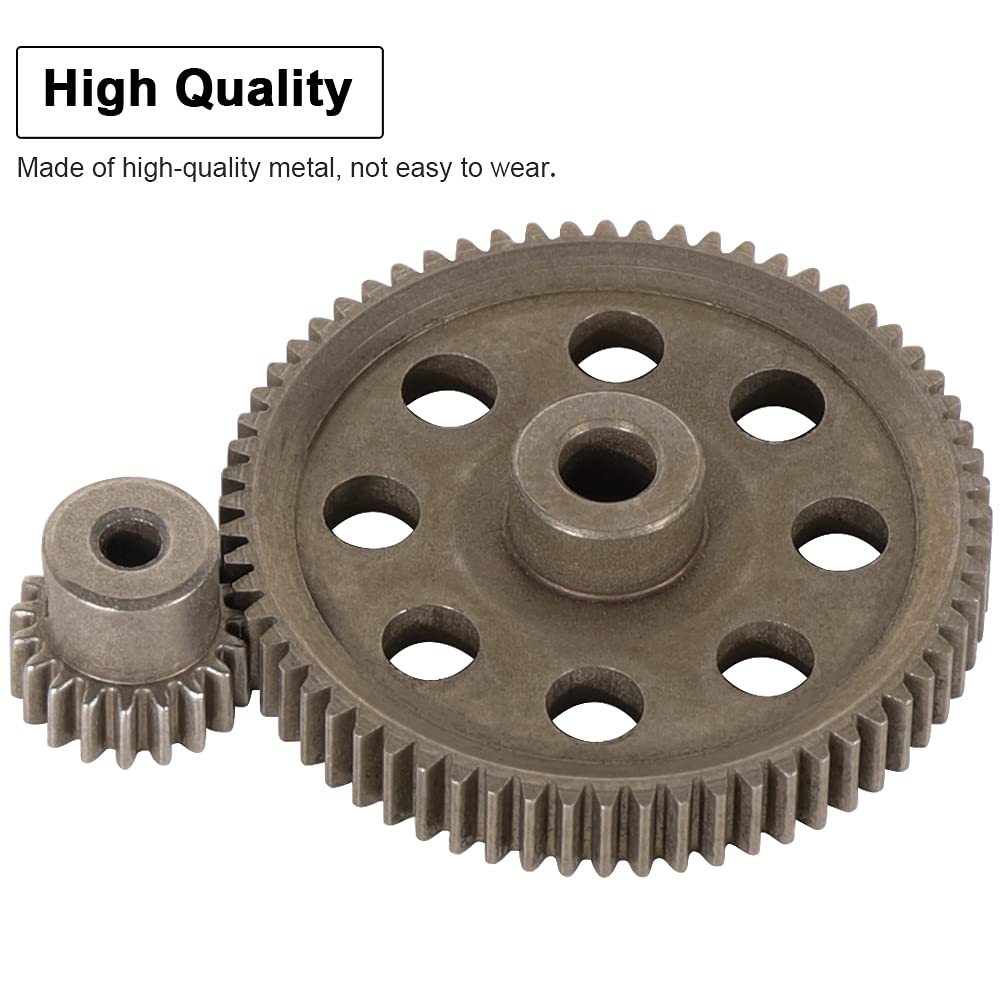 WEISHUJI 11184 Differential Main Metal Spur Gear 64T, Main Metal Spur Gear 64T & 11119 Motor Gear 17T RC Replacement Parts for R