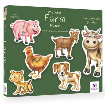 TOYKRAFTT Chunky Infant Floor Puzzle Toy, 2 Piece Animal Puzzles for Kids Age of 2 Years Above, Educational Toys Toddler Puzzles