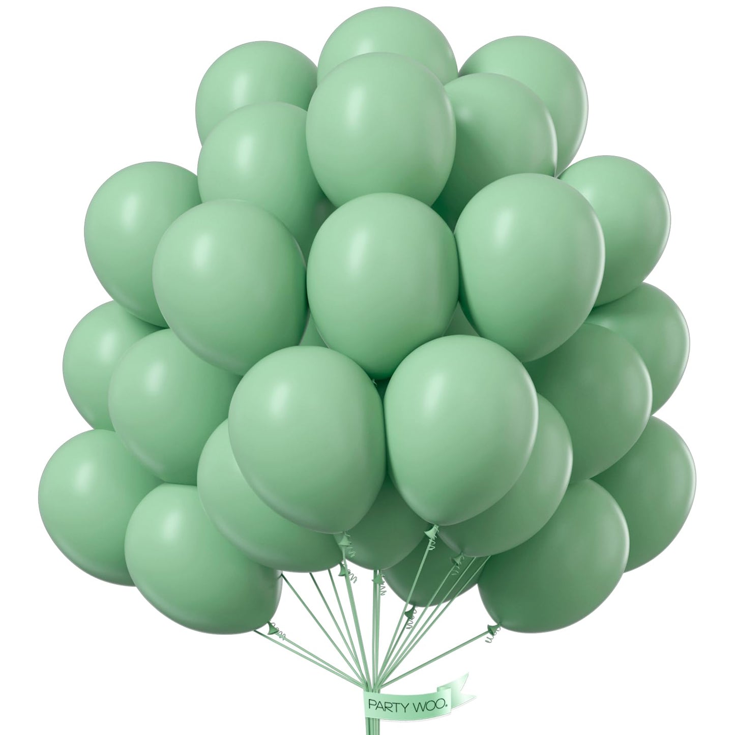 Partywoo Foggy Green Balloons, 50 Pcs 12 Inch Boho Green Balloons, Dusty Green Balloons For Balloon Garland Or Balloon Arch As Birthday Decorations, Party Decorations, Wedding Decorations, Green-F35