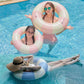 2PCS Pool Floats for mature-themed Striped Swim Ring Pool Floaties Inflatable Swimming Pool Raft Party Water Summer Beach Lounger Float Party Supplies (120#Multi Stripe 2)