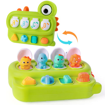 Cause And Effect Toy For Toddlers Age 1 2 3, Pop Up Dinosaur Toy Sensory Early Learning Toy For Baby 6-12 Months Fine Motor Skil