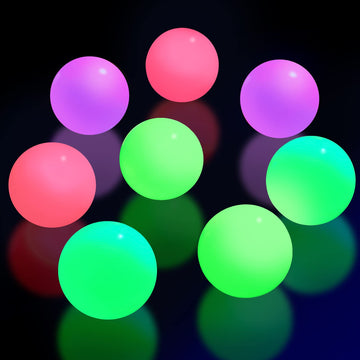 Skylety 8 Pieces Glow In The Dark Sticky Balls Elevated Glowing Stress Balls Relax Cool Asmr Stuff Toy For Ceiling Wall Adults(2.6 Inches,Pink, Yellow, Purple, White)
