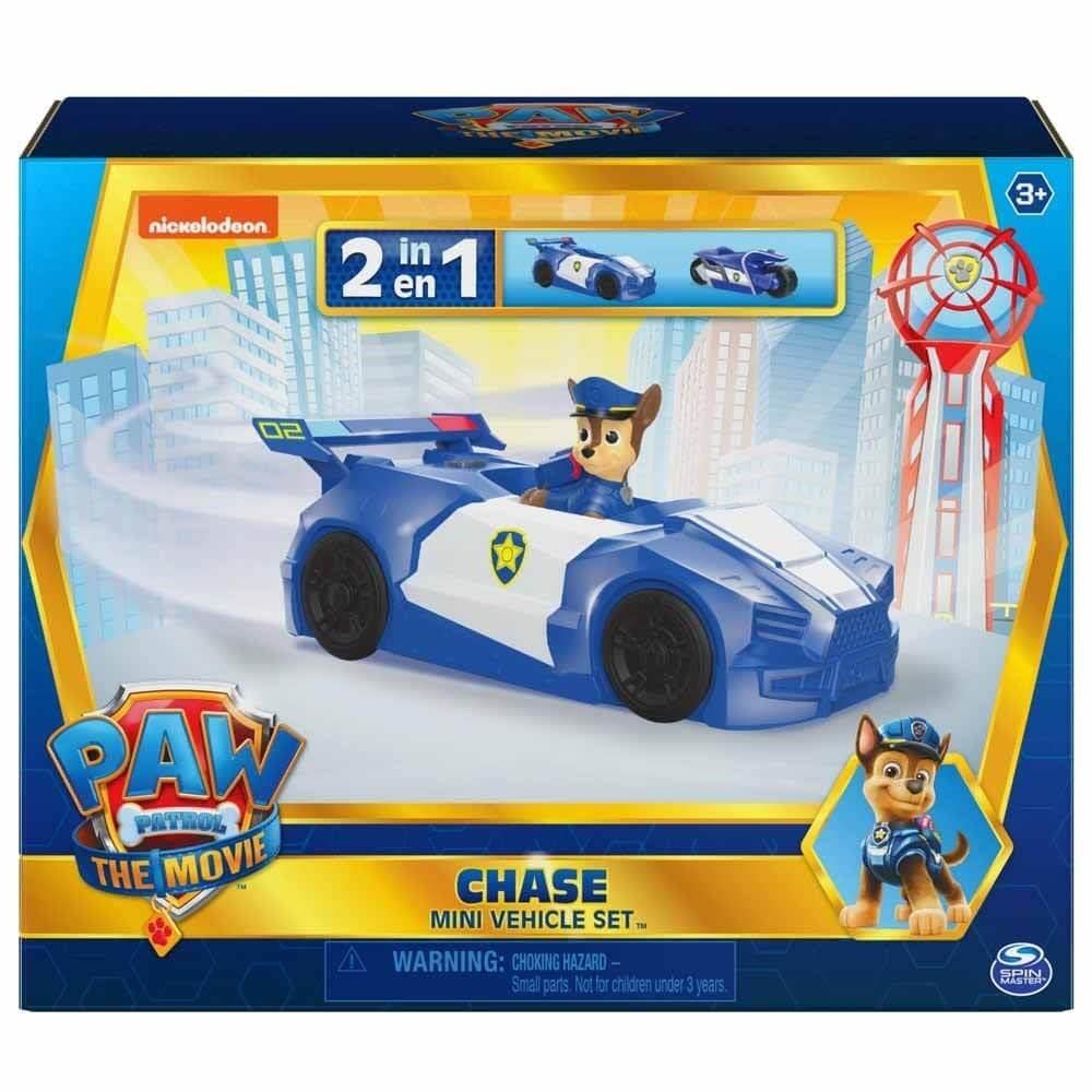 Spin Master Paw Patrol Chase Mini Movie Vehicle Set - 2 in 1 Car & Motorcycle, One Size, Plastic, Model 6060771
