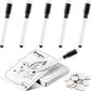 Teling 24 Pcs Reusable Cards Multifunctional Tokens Dry Erase Cards White Blank Flash Cards Erasable Index Cards, 24 White Erasable Plastic Counters Gaming Tokens Discs And 5 Marker Pens For Game