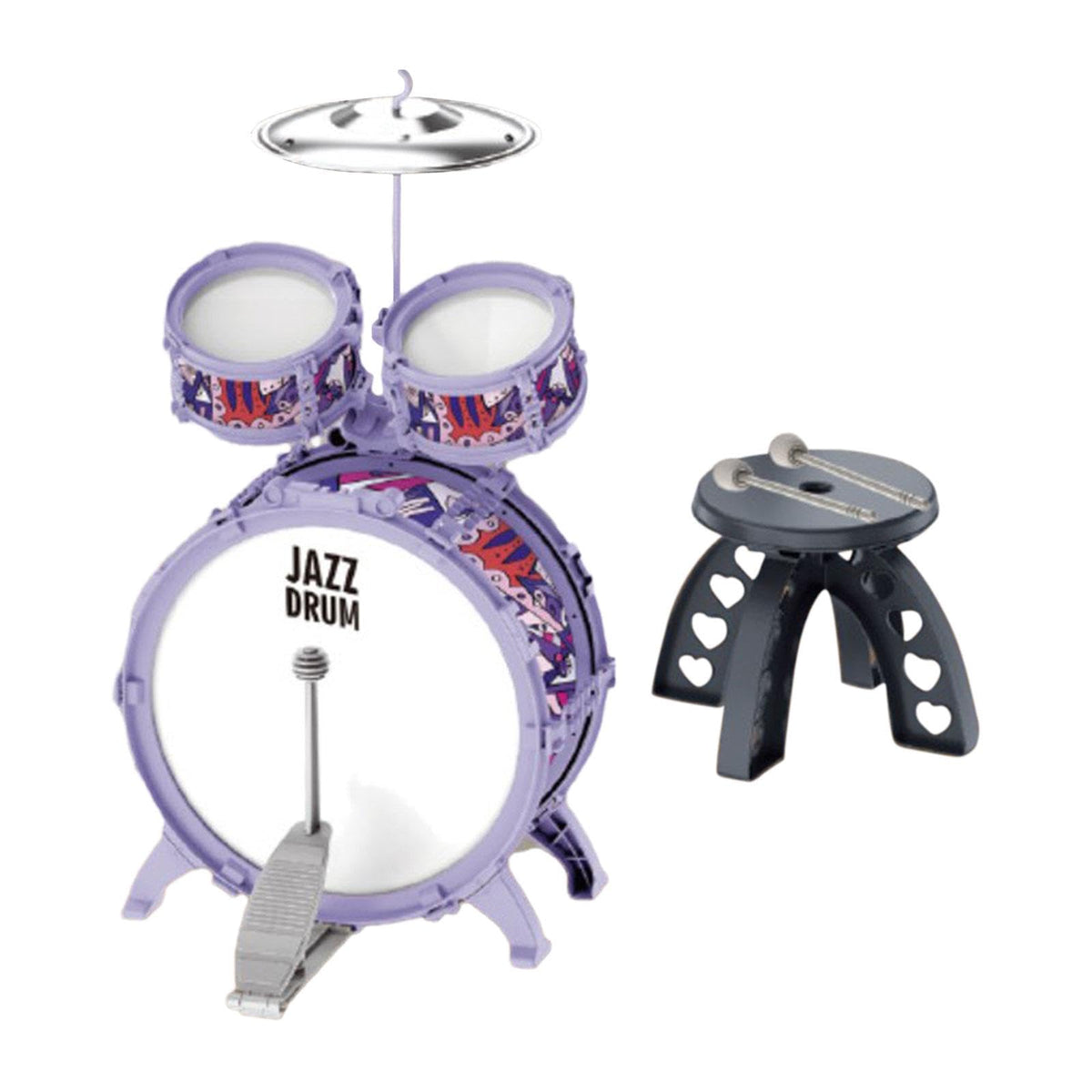 Calandis Kids Jazz Drum Set Music Enlightenment Development Toy Cymbal Bass Drum Kits Style A | Sets & Kits | Drums | Percussion