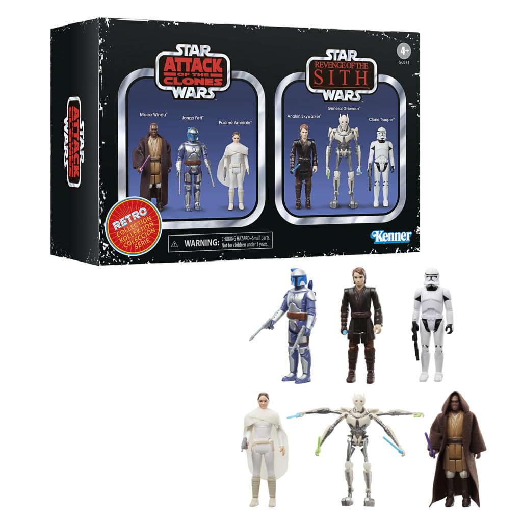 Star Wars The Retro Collection - Attack of the Clones Revenge of the Sith Collectible Figure Multipack