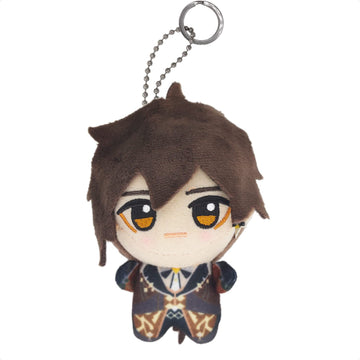 Kooliya Small Size Genshin Impact Figure Plush Doll - Zhongli (4 Inch), Keychain Anime Figure Soft Stuffed Gift For Game Fans