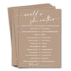 Bridal Shower Games Cards, Would She Rather Bridal Shower Game for 25 Guests, Engagement Party Wedding Games for Guests, Minimal
