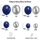 Blue And Silver Balloons Arch Garland Kit, 134Pcs Navy Blue And Silver Balloons With Different Size For Birthday Party Baby Show