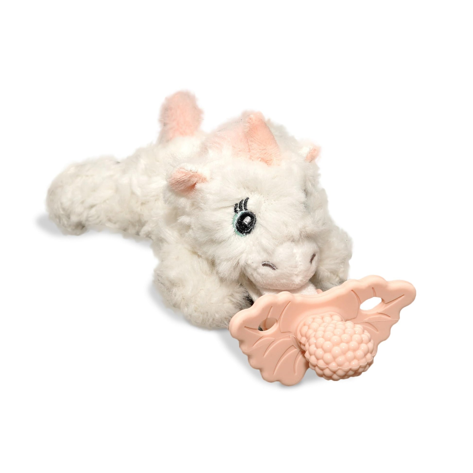 RaZbaby RaZbuddy RaZberry Teether/Pacifier Holder w/Removable Baby Teether Toy - 0M+ - Bpa Free (Unicorn)