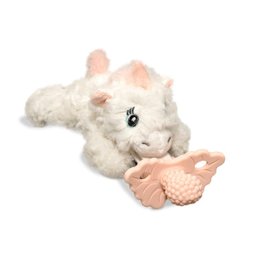 RaZbaby RaZbuddy RaZberry Teether/Pacifier Holder w/Removable Baby Teether Toy - 0M+ - Bpa Free (Unicorn)