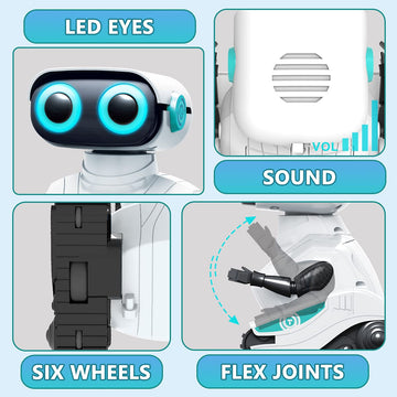 KaeKid Robot Toys for Kids, Remote Control Robot Toys with LED Eyes & Flexible Arms, Dance & Sounds, RC Toys for 3 4 5 6 7 8 Yea