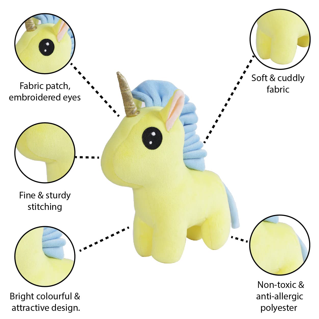 Furrendz Radiant Unicorn 10'' Plush|Animal Character Soft Toy-Unicorn|Furry Plush|Soft & Anti Allergic Fabric|Safe For Kids|Role